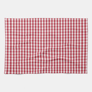 Linge De Cuisine Les Etats-Unis marquent le guingan rouge et blanc