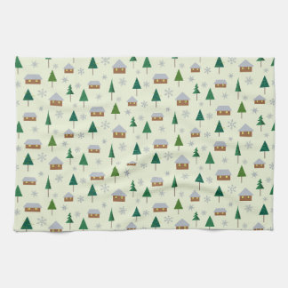 Linge De Cuisine Les flocons de neige et les sapins