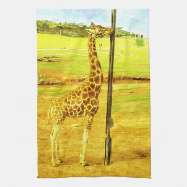 Linge De Cuisine Les Giraffes Sont Si Cool Aquarelle, (Vertical)
