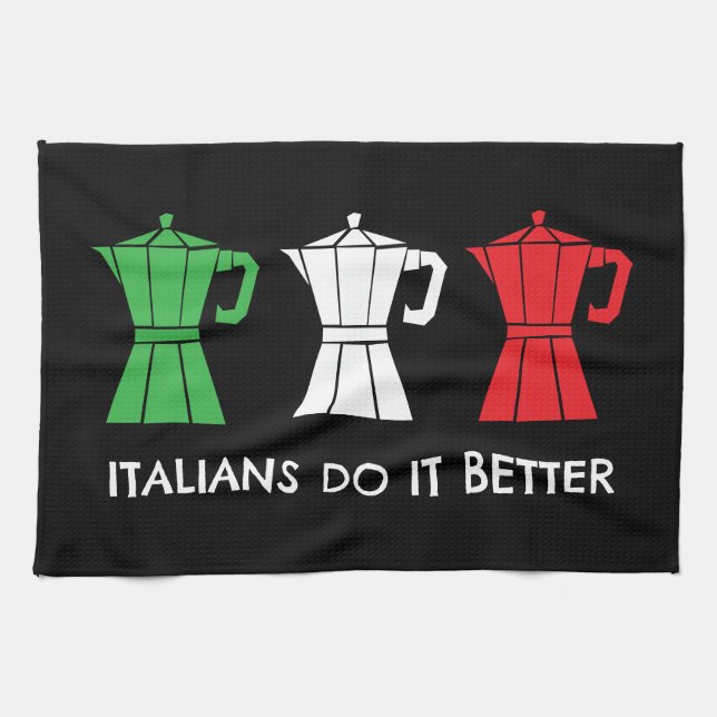 Linge De Cuisine Les Italiens le font mieux humour sur café Moka Po (Horizontal)