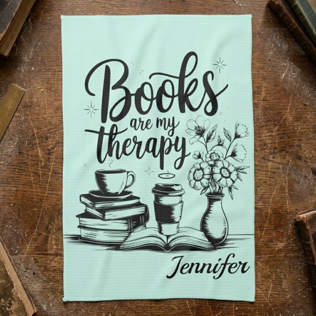 Linge De Cuisine Les livres personnalisés sont ma thérapie pour les (Books are my therapy kitchen towel.)