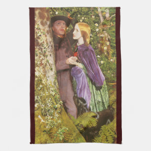 Linge De Cuisine Les Longs Fiançailles par Arthur Hughes, Art Vinta