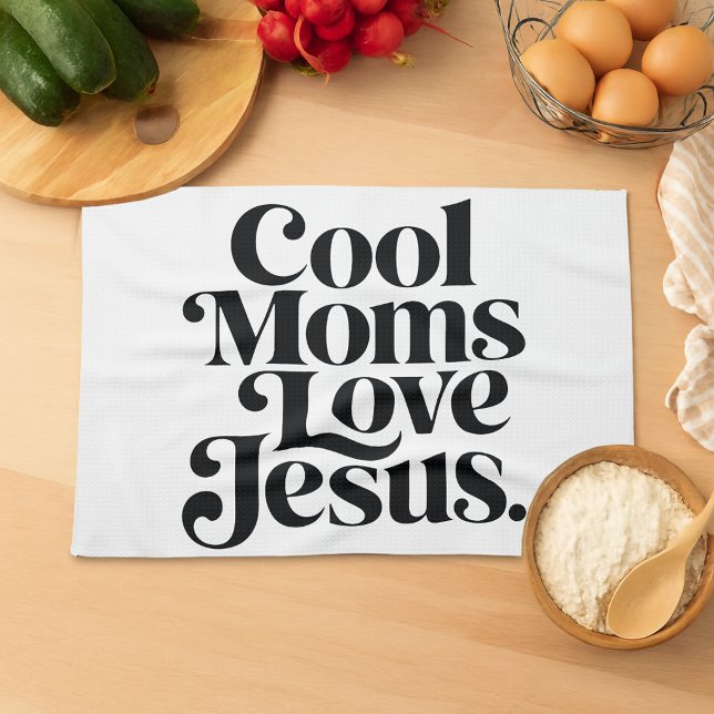 Linge De Cuisine Les mamans cool aiment Jésus (Créateur téléchargé)