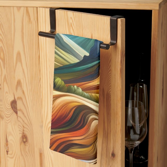 Linge De Cuisine Les Montagnes   (Pliage en tiers)