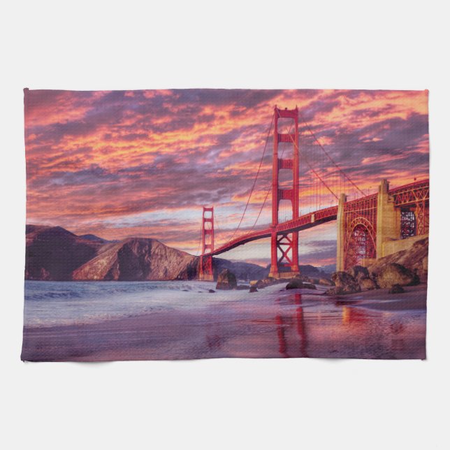 Linge De Cuisine Les monuments | The Golden Gate San Francisco, CA (Horizontal)
