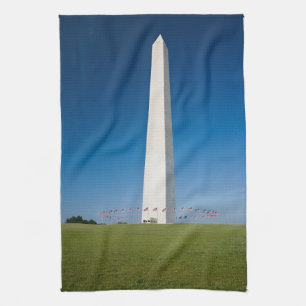 Linge De Cuisine Les monuments   Washington Monument avec drapeaux