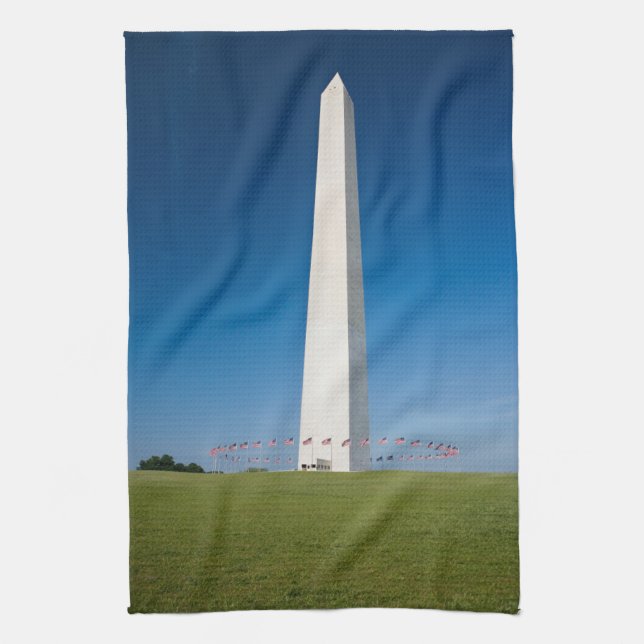 Linge De Cuisine Les monuments | Washington Monument avec drapeaux (Vertical)