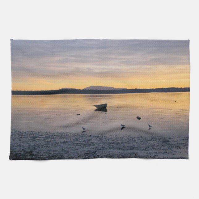 Linge De Cuisine Les oiseaux marins et bateau (Horizontal)