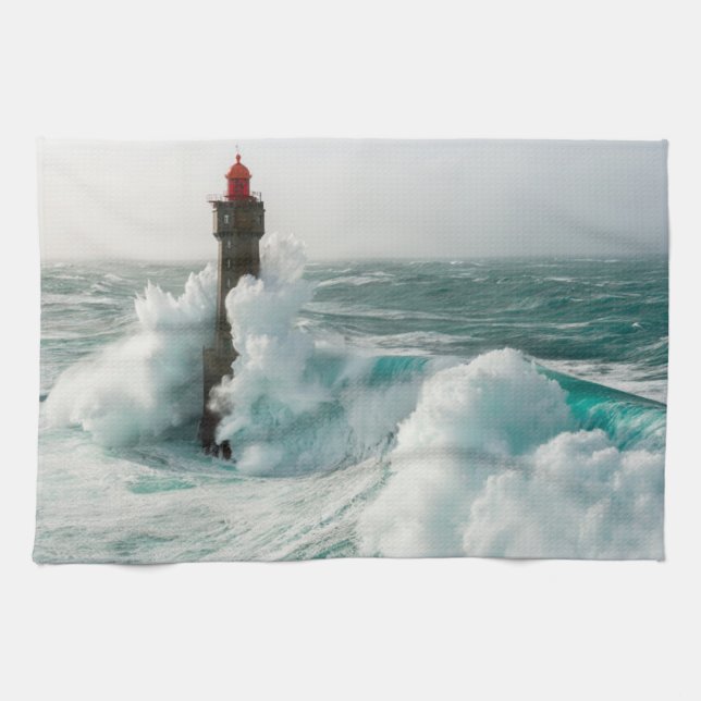 Linge De Cuisine Les phares | Jument Phare Ouessant France (Horizontal)