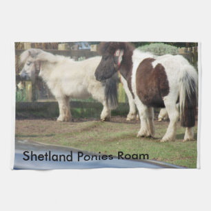 Linge De Cuisine Les poneys de Shetland errent