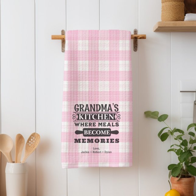 Linge De Cuisine Les Repas De Grand-Mère Rose Deviennent Souvenirs  (Créateur téléchargé)