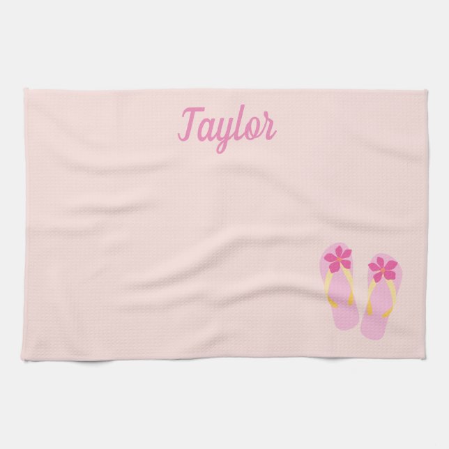 Linge De Cuisine Les tongs de plage (Horizontal)