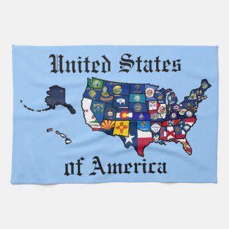 Linge De Cuisine L'état d'USA marque la carte