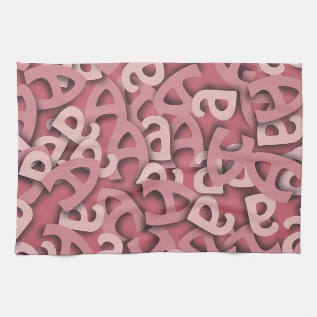 Linge De Cuisine Lettre A rose (Horizontal)