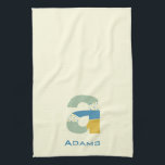 Linge De Cuisine Lettre Abstraite moderne A Monogramme Initial<br><div class="desc">Serviette de thé avec un monogramme moderne abstrait.</div>