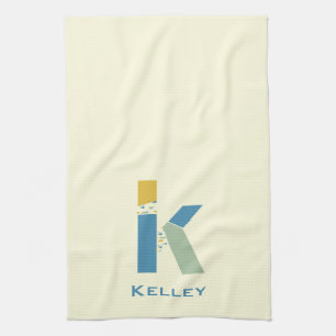Linge De Cuisine Lettre Abstraite moderne K Monogramme initial
