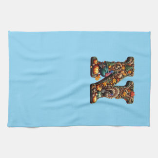 Linge De Cuisine Lettre cadeau N style Thanksgiving