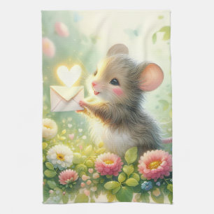 Linge De Cuisine Lettre d'amour de souris de cottage Prairie