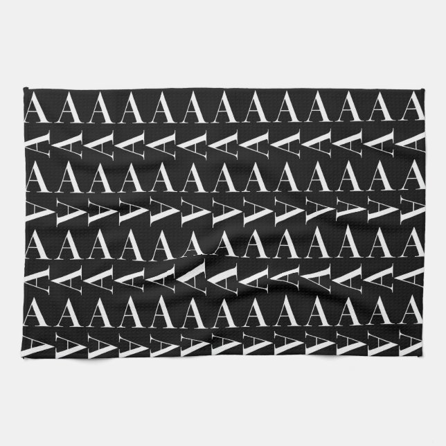 Linge De Cuisine Lettre initiale A monogramme (Horizontal)