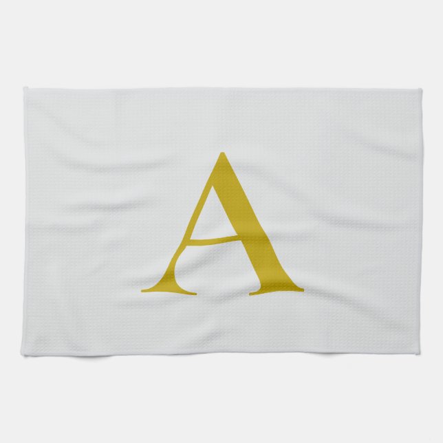 Linge De Cuisine Lettre initiale de monogramme personnalisé couleur (Horizontal)