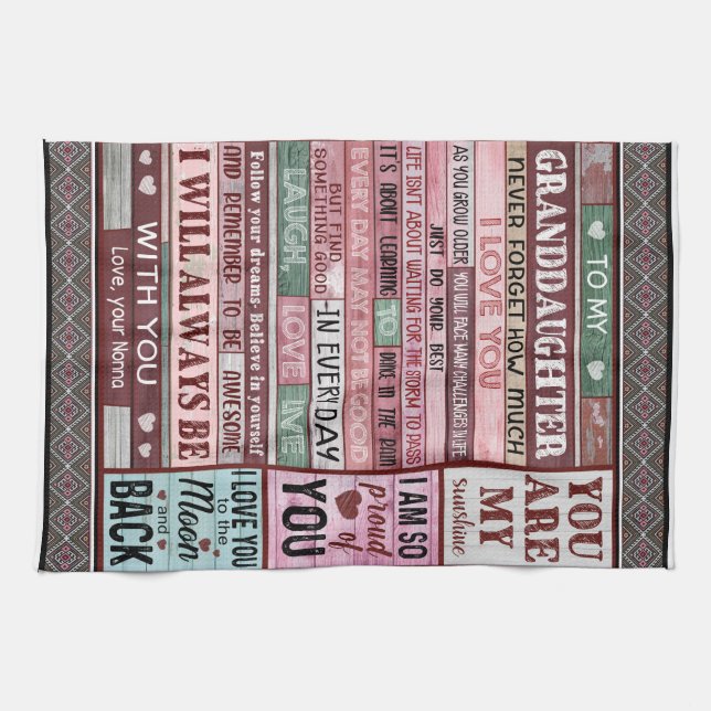 Linge De Cuisine Lettre personnalisée à ma petite-fille (Horizontal)