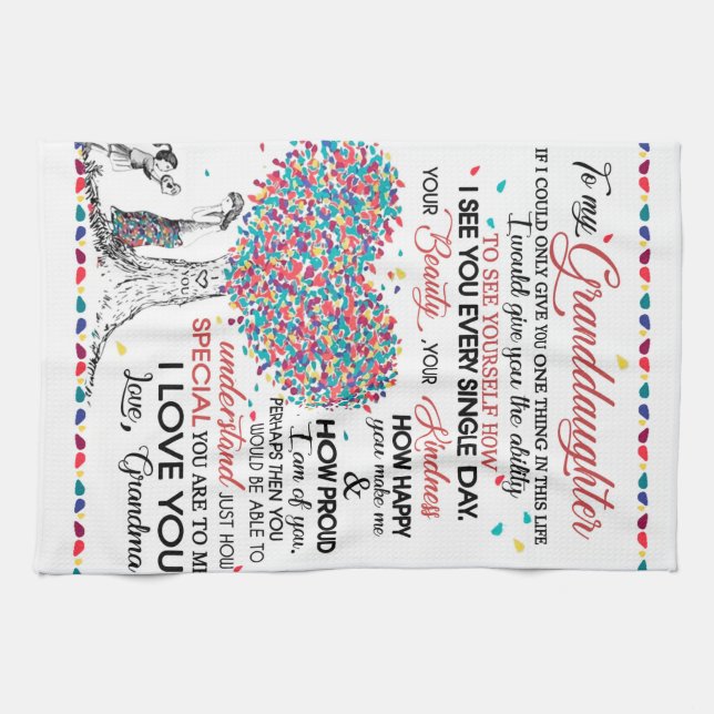 Linge De Cuisine Lettre Personnalisée À Ma Petite-Fille De Gran (Horizontal)