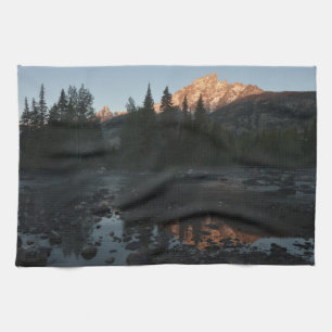 Linge De Cuisine Lever de soleil sur Grand Teton à Cottonwood Creek