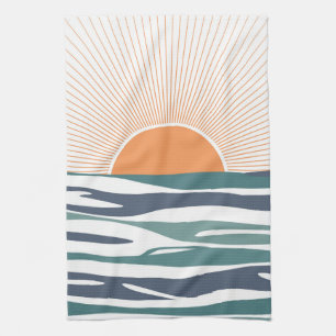 Linge De Cuisine Lever du soleil au bord de la mer