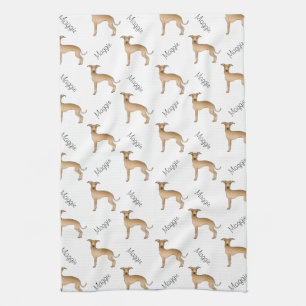 Linge De Cuisine Lévrier Italien Fawn Motif de Chien Mignon Avec No