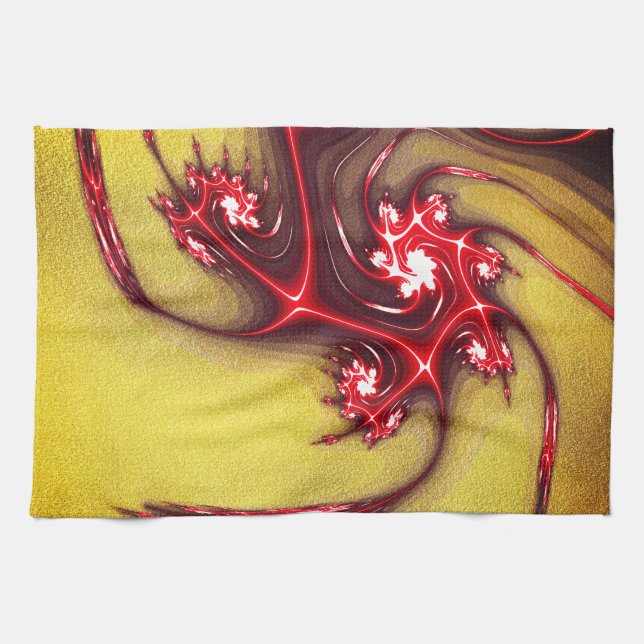 Linge De Cuisine Lézard fractal rougeâtre à texture sablonneuse ocr (Horizontal)