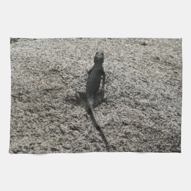 Linge De Cuisine Lézard noir (Horizontal)