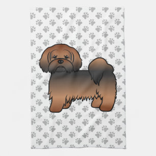 Linge De Cuisine Lhasa Apso Sable Rouge Chien de Dessin Animé Migno