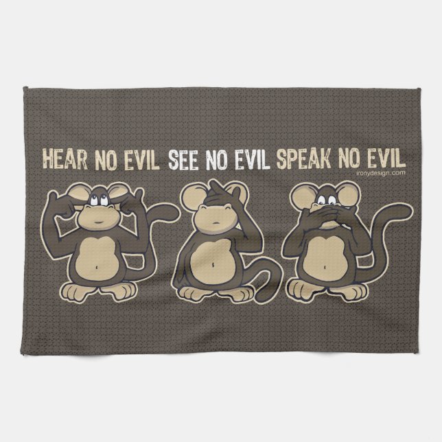 Linge De Cuisine L'humour de Hear No Evil Monkey (Horizontal)