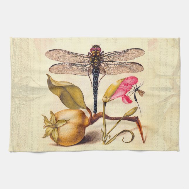 Linge De Cuisine Libellule Botanique Nature Faune Hoefnagel Art (Horizontal)
