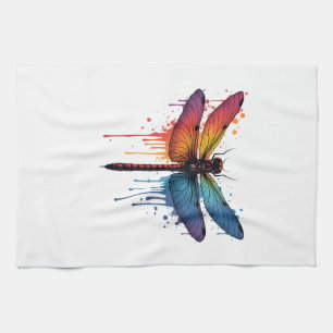 Linge De Cuisine Libellule cool sur libellule peinte colorée