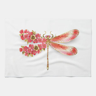 Linge De Cuisine libellule de fleurs avec sakura de bijoux