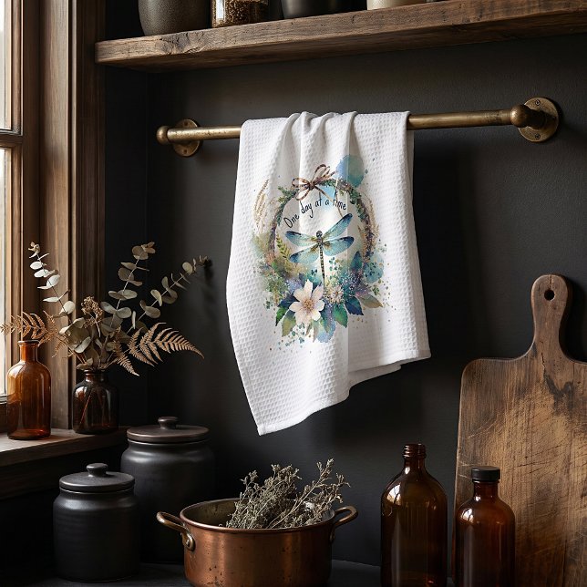 Linge De Cuisine Libellule florale Un jour à la fois (Créateur téléchargé)