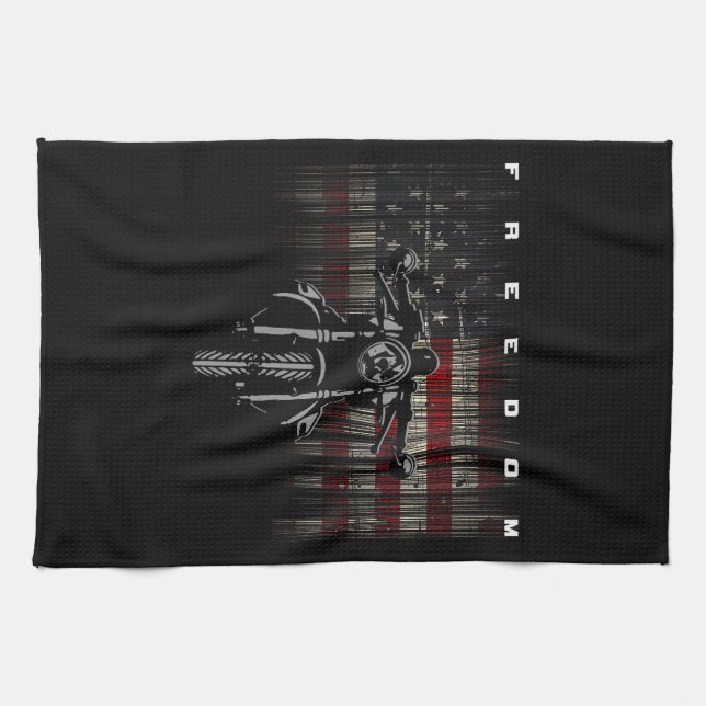 Linge De Cuisine Liberté de la moto drapeau américain (Horizontal)