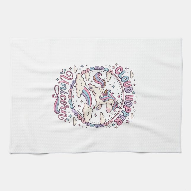 Linge De Cuisine Licorne Cloud Hopper Licorne Ludique Cadeau Mignon (Horizontal)