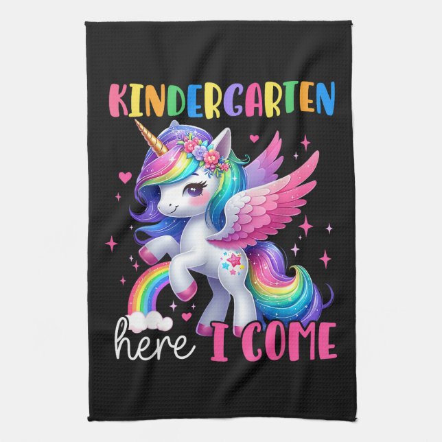 Linge De Cuisine Licorne de maternelle j'arrive retour à l'école (Vertical)