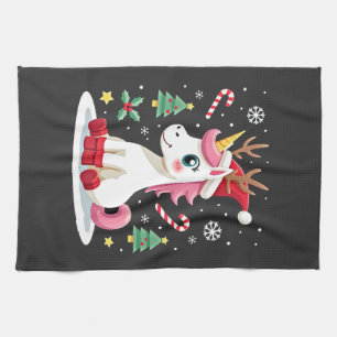 Linge De Cuisine Licorne de Noël Mignonne Magique Xmas Petite Fille