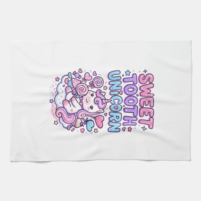 Linge De Cuisine Licorne Douce Dent Licorne Mignonne Pastel Mignon  (Horizontal)