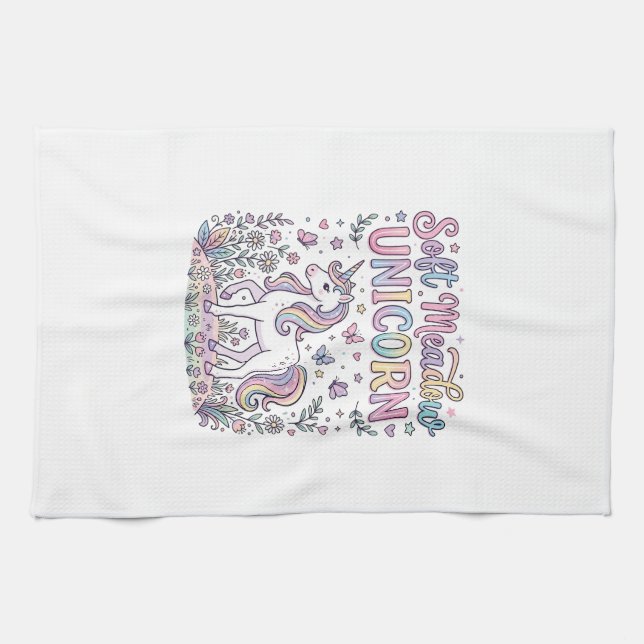 Linge De Cuisine Licorne Douce Prairie Licorne Adorable Conception  (Horizontal)