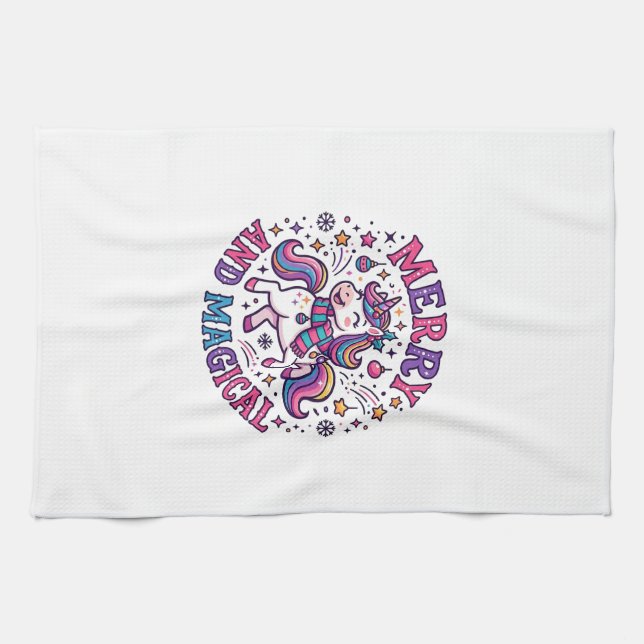 Linge De Cuisine Licorne Joyeuse et Magique (Horizontal)