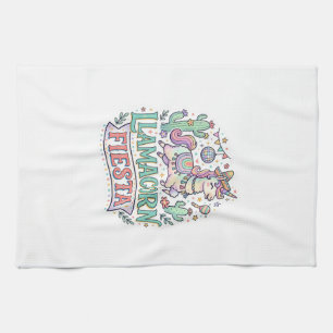 Linge De Cuisine Licorne Llamacorne Fiesta Vecteur Premium POD Artw