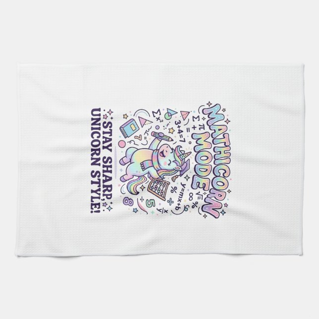 Linge De Cuisine Licorne Mathicorne Mode Charmant Fond Blanc D (Horizontal)