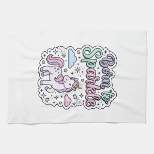 Linge De Cuisine Licorne née pour briller Graphisme Merch Desig