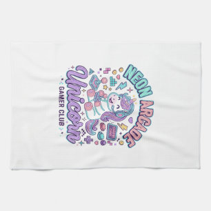 Linge De Cuisine Licorne Néon Arcade Licorne Rétro Style Produit Gr