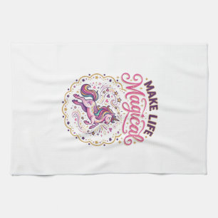 Linge De Cuisine Licorne Rendre La Vie Magique POD Prêt Fond Blanc