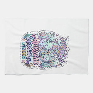 Linge De Cuisine Licorne Sirène Licorne Lagune Conception Graphique